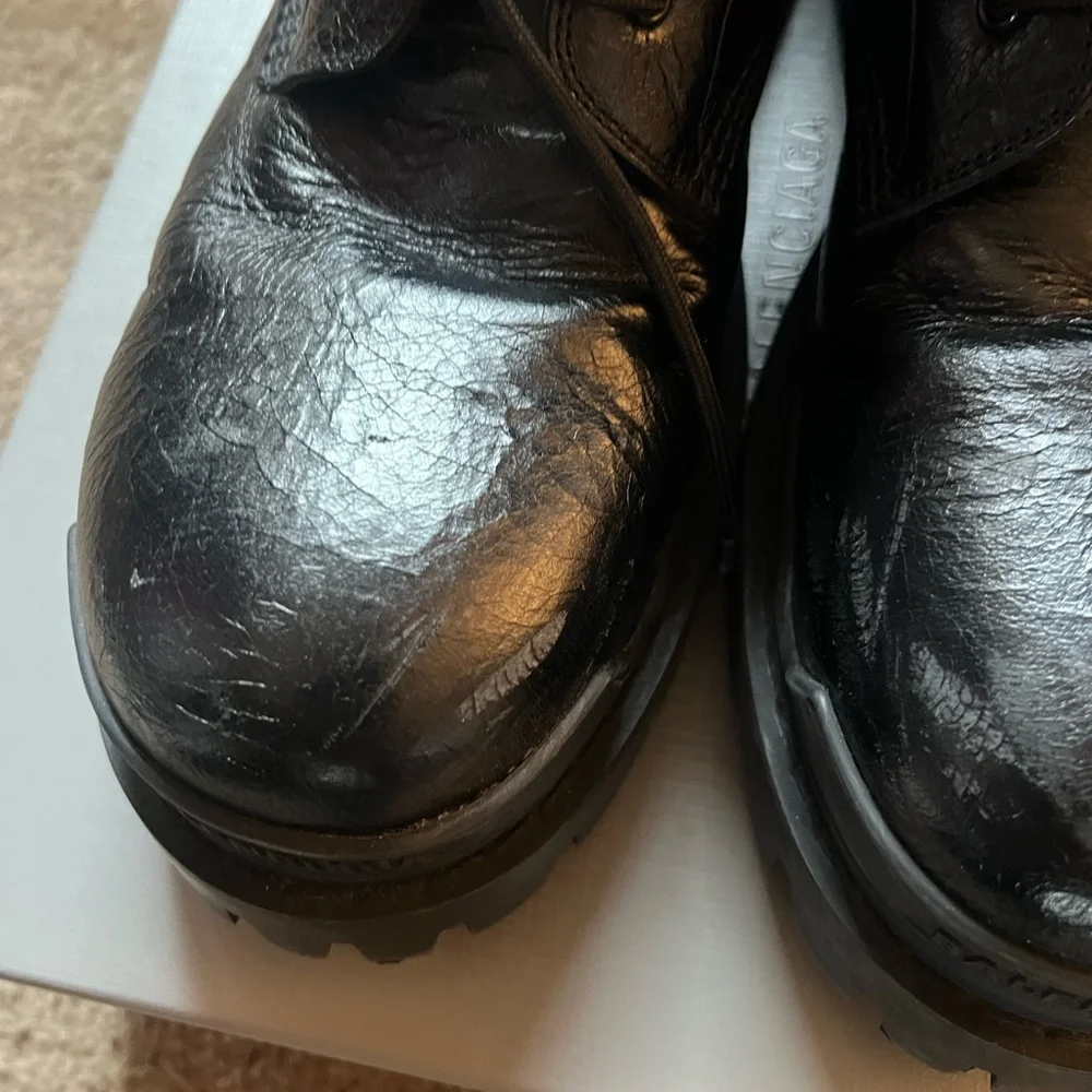 Balenciaga Crackled Leather Strike Boots Size 46 (US 12) - Picture 11 of 12